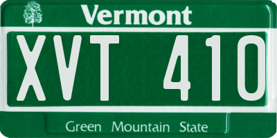 VT license plate XVT410