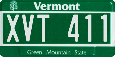 VT license plate XVT411