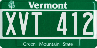 VT license plate XVT412