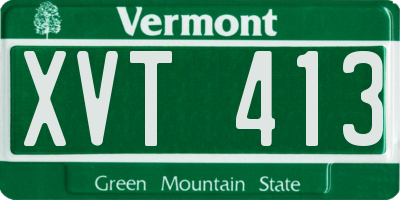 VT license plate XVT413