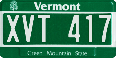 VT license plate XVT417