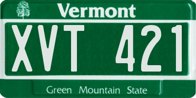 VT license plate XVT421