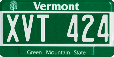 VT license plate XVT424
