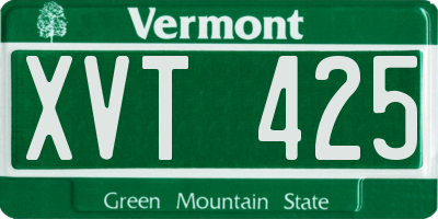 VT license plate XVT425