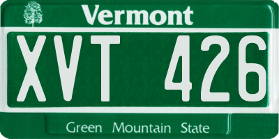 VT license plate XVT426