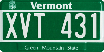 VT license plate XVT431