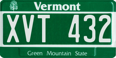 VT license plate XVT432