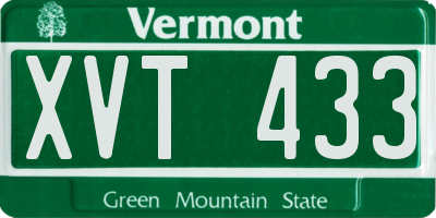 VT license plate XVT433