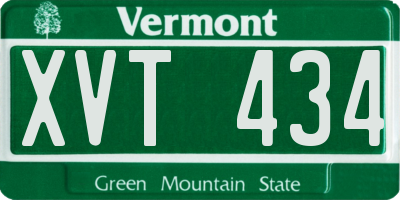 VT license plate XVT434
