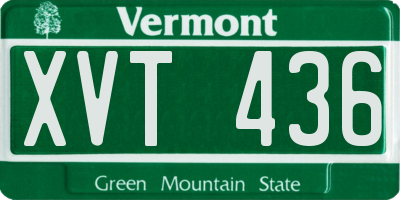 VT license plate XVT436