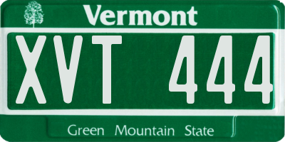 VT license plate XVT444