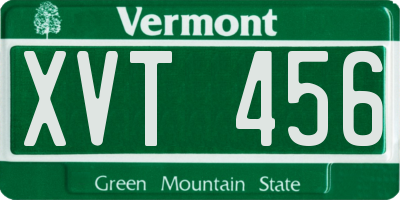 VT license plate XVT456
