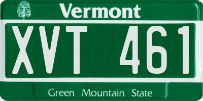 VT license plate XVT461