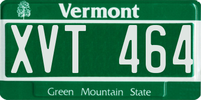 VT license plate XVT464