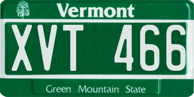 VT license plate XVT466
