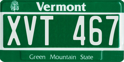 VT license plate XVT467