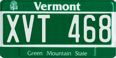 VT license plate XVT468
