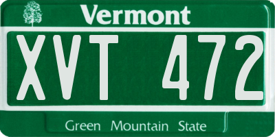 VT license plate XVT472