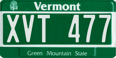 VT license plate XVT477