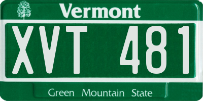 VT license plate XVT481