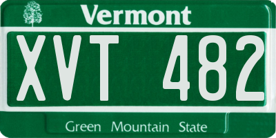 VT license plate XVT482