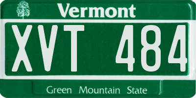 VT license plate XVT484