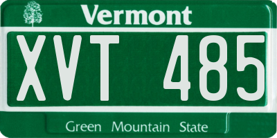 VT license plate XVT485