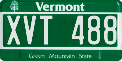 VT license plate XVT488