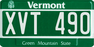 VT license plate XVT490