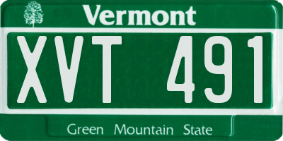 VT license plate XVT491
