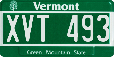 VT license plate XVT493