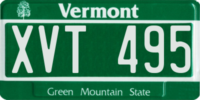 VT license plate XVT495