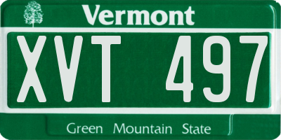 VT license plate XVT497