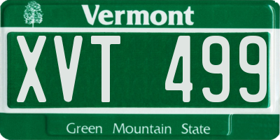 VT license plate XVT499