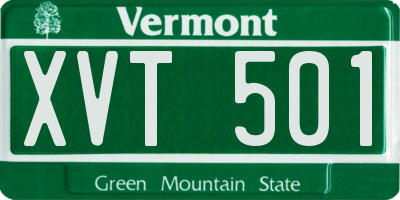 VT license plate XVT501