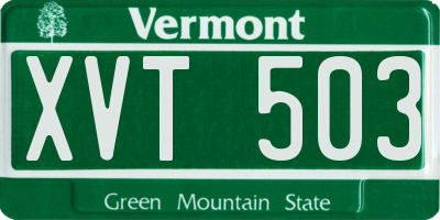VT license plate XVT503