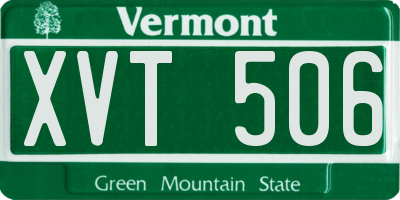 VT license plate XVT506