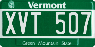 VT license plate XVT507