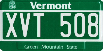 VT license plate XVT508