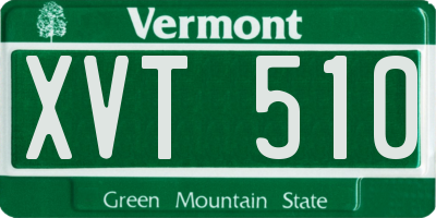 VT license plate XVT510