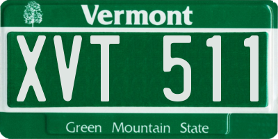 VT license plate XVT511