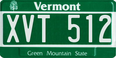 VT license plate XVT512