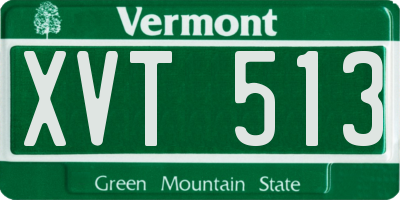 VT license plate XVT513