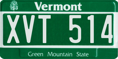 VT license plate XVT514