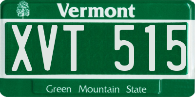 VT license plate XVT515