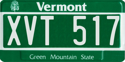 VT license plate XVT517