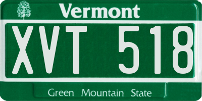 VT license plate XVT518