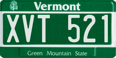 VT license plate XVT521