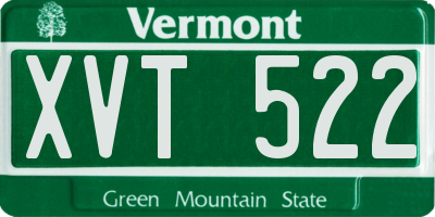VT license plate XVT522