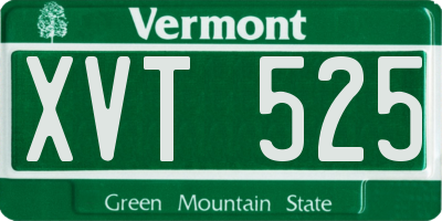 VT license plate XVT525